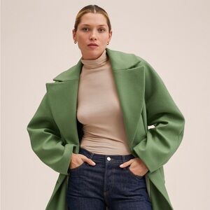 Mango Mint Green Oversized Wool Coat XL
